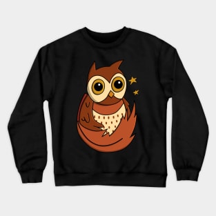 Brown Feathered Owl Crewneck Sweatshirt
